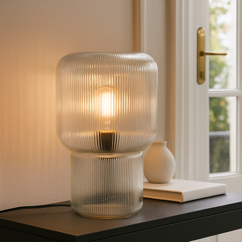 Design tafellamp transparant, Chelsea, met schakelaar