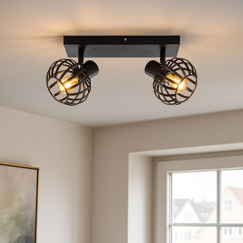 Industriële plafondspot zwart, Lieve Industriële plafondspot zwart, Lieve