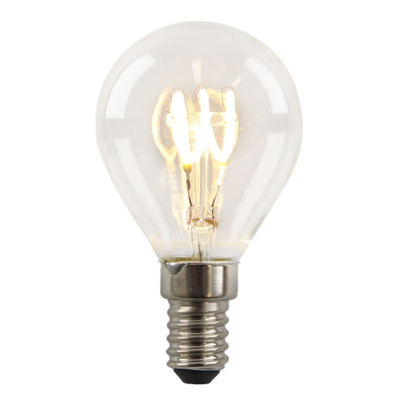 Dimbare Olucia E14 LED filament lamp Tuelo, P45, 4W, 2700K