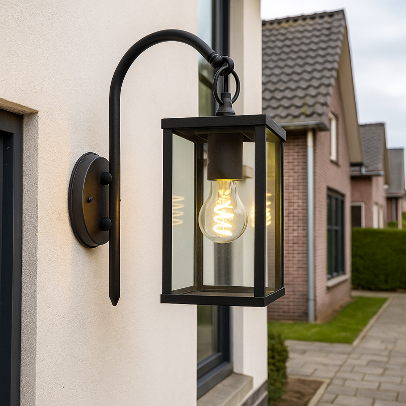 Klassieke buitenlamp zwart, Janco, IP44