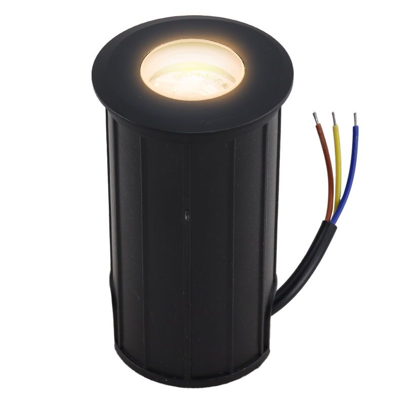 Aluminium grondspot zwart, Catamarca, 12V, 3W, 3000K LED, IP68