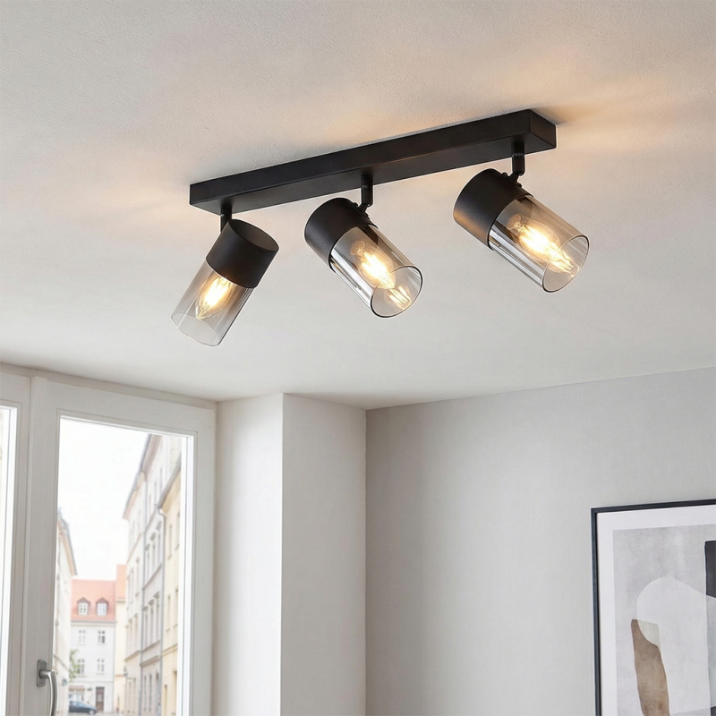Moderne plafondspot zwart, Huy