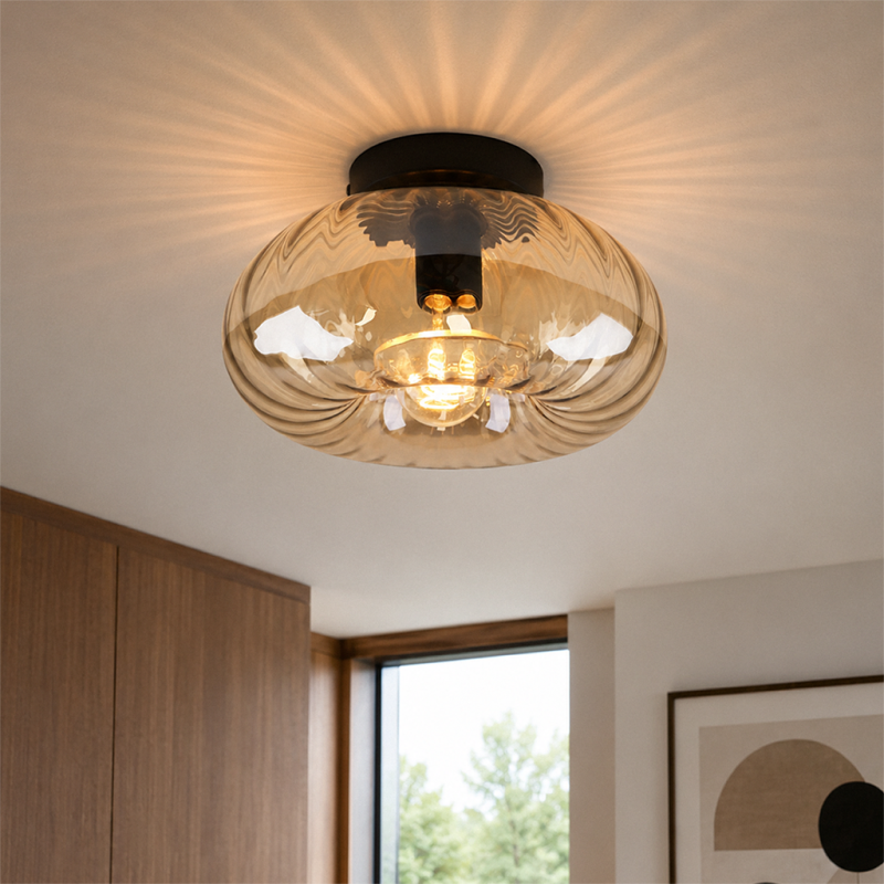 Retro plafondlamp amber, Diane Retro plafondlamp amber, Diane