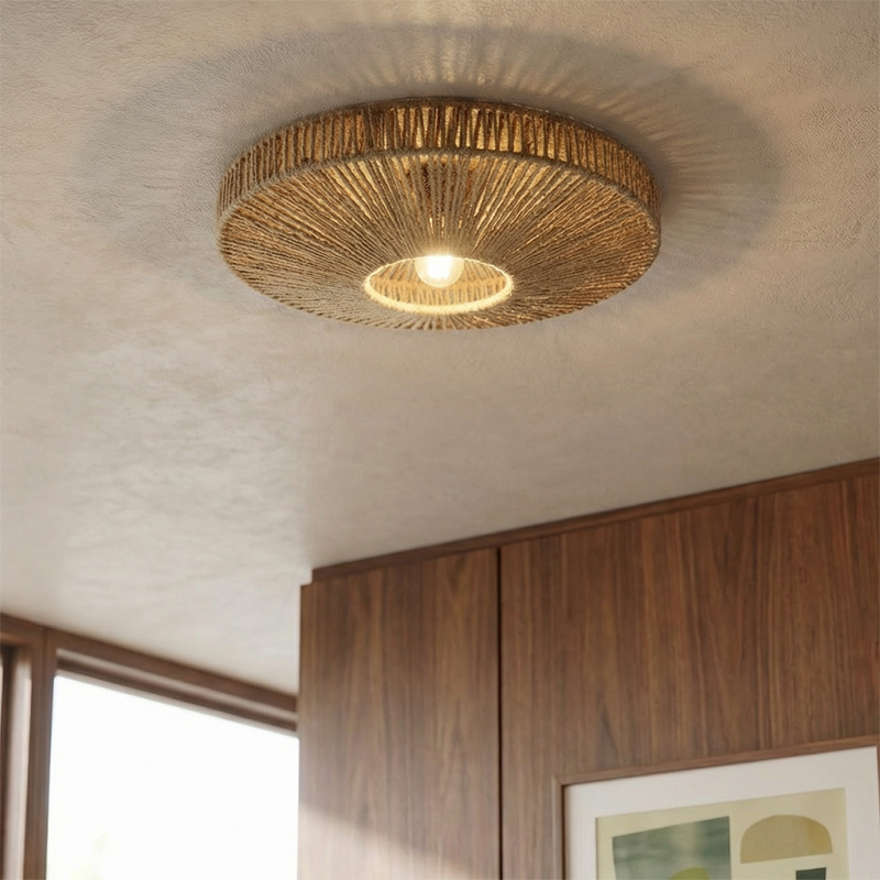Landelijke plafondlamp bruin, Sanny