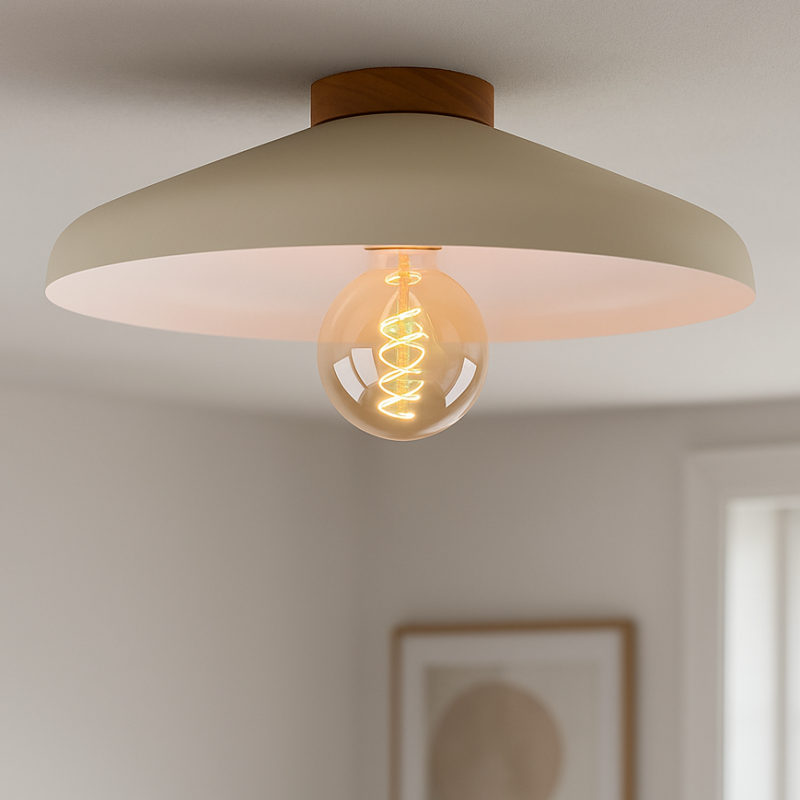 Landelijke plafondlamp beige, Freddie