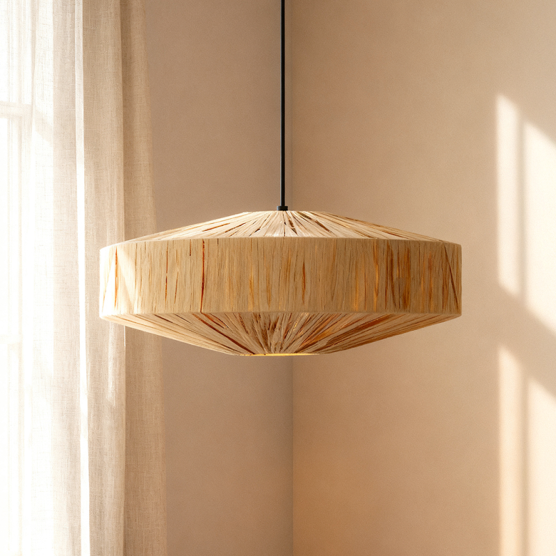 Papieren hanglamp bruin, Daisy