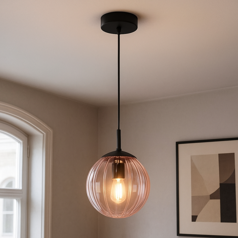Retro hanglamp roze, Rifka Retro hanglamp roze, Rifka