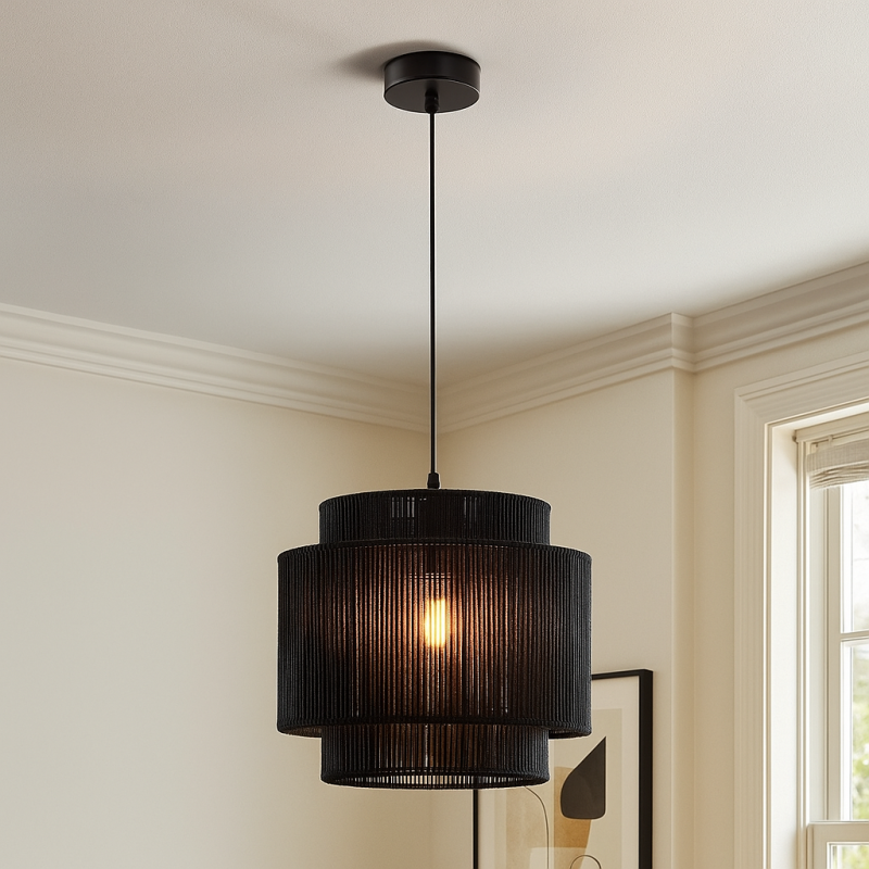 Japandi hanglamp zwart, Sanny