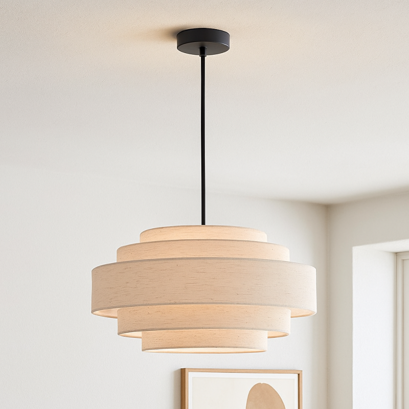 Japandi hanglamp beige, Timmy