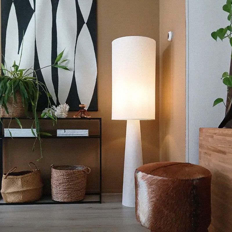 Japandi vloerlamp beige, Timmy, met schakelaar