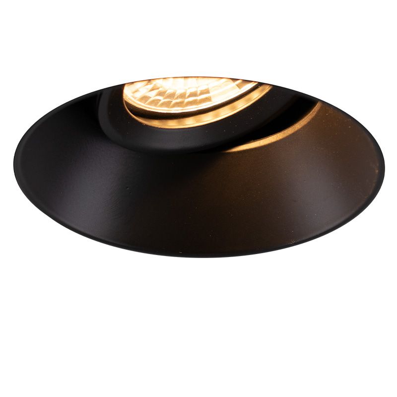 Kantelbare aluminium trimless inbouwspot zwart, Sanaz