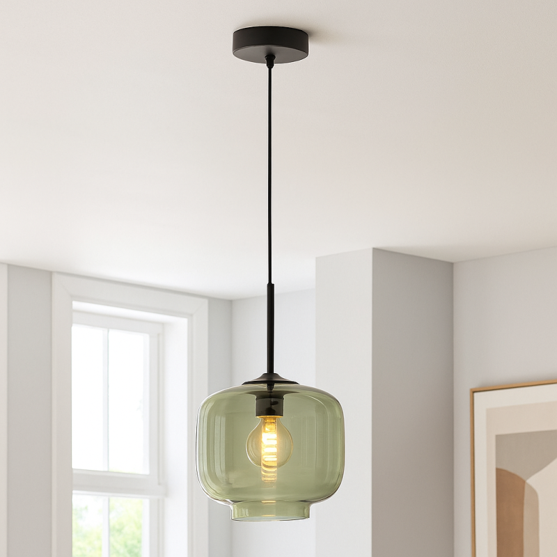 Retro hanglamp groen, Anniek