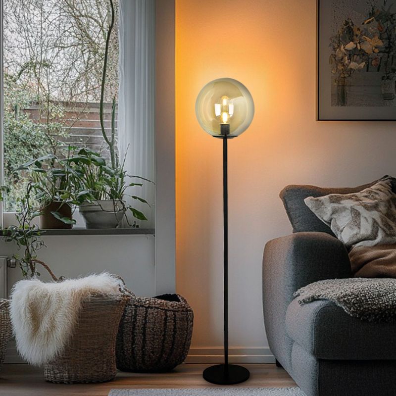Design vloerlamp amber, Dolf, met schakelaar Design vloerlamp amber, Dolf, met schakelaar