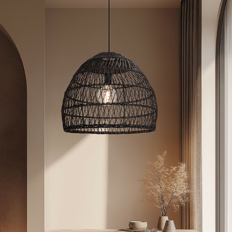 Rotan hanglamp zwart, Rosa