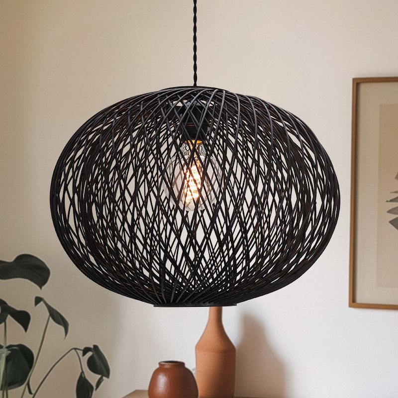 Bamboe hanglamp zwart, Florine Bamboe hanglamp zwart, Florine
