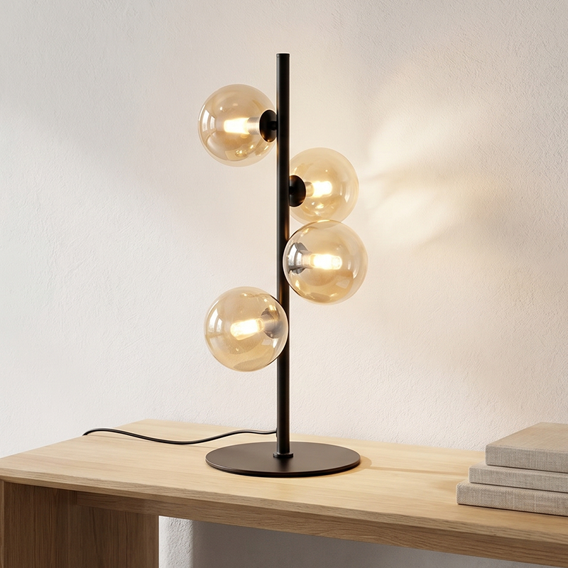 Design tafellamp amber, Remo, met schakelaar