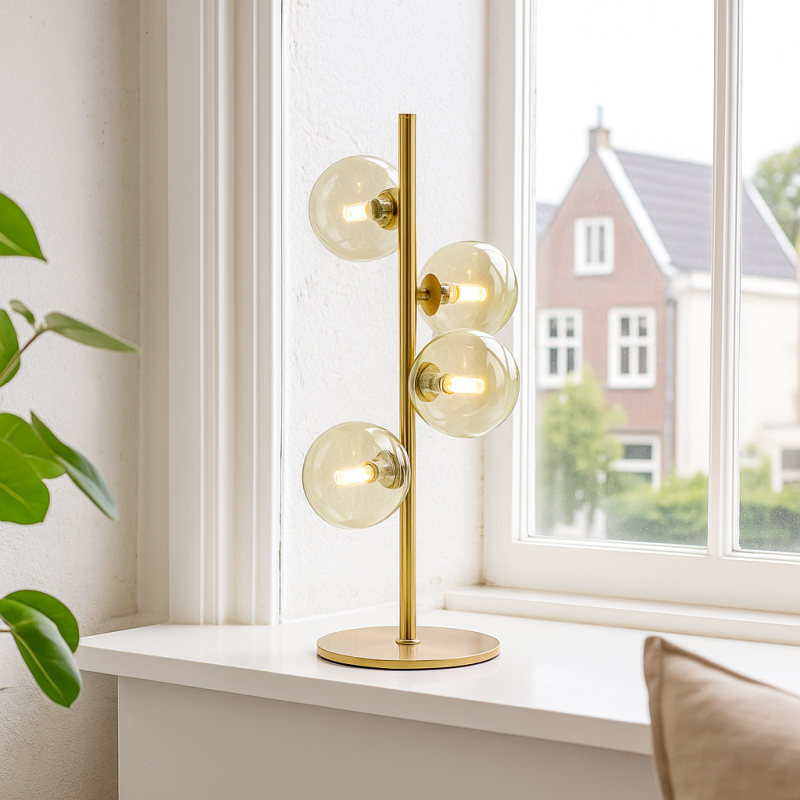 Design tafellamp groen, Remo, met schakelaar