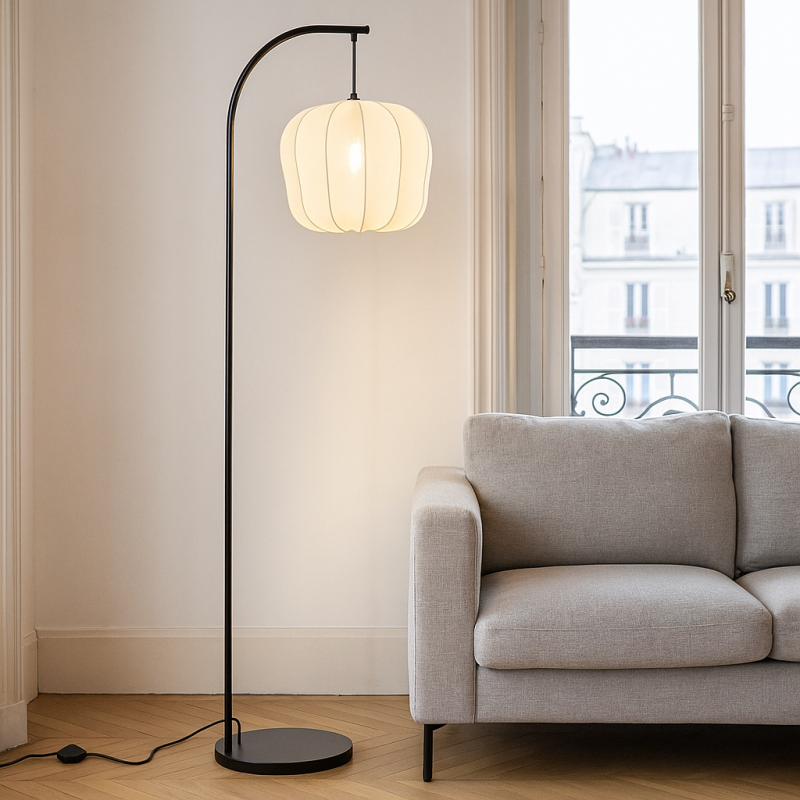 Moderne vloerlamp crème, Deborah, met schakelaar