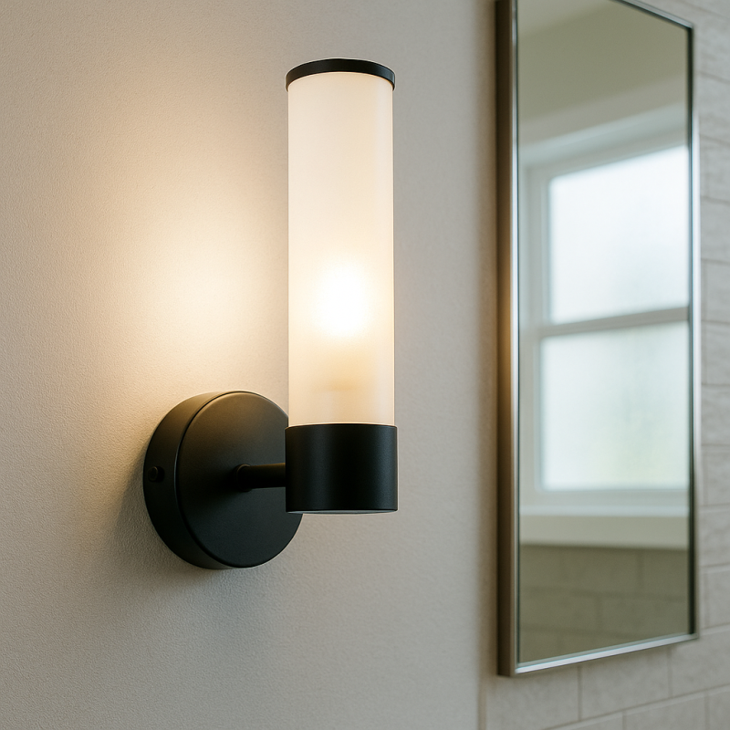 Moderne badkamer wandlamp zwart, Callum, IP44 Moderne badkamer wandlamp zwart, Callum, IP44