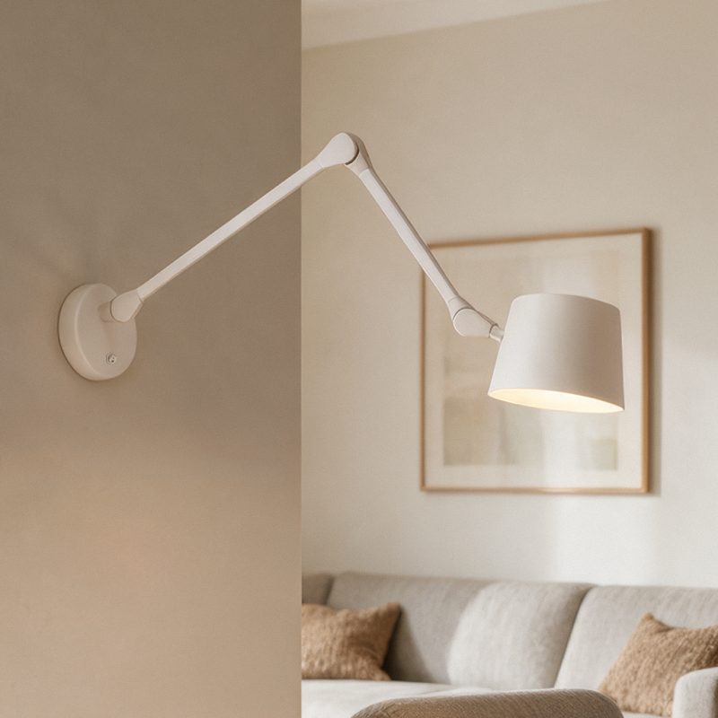 Moderne wandlamp wit, Rinke, met schakelaar Moderne wandlamp wit, Rinke, met schakelaar
