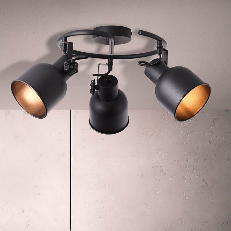 Industriële Plafondspot Shiva, zwart