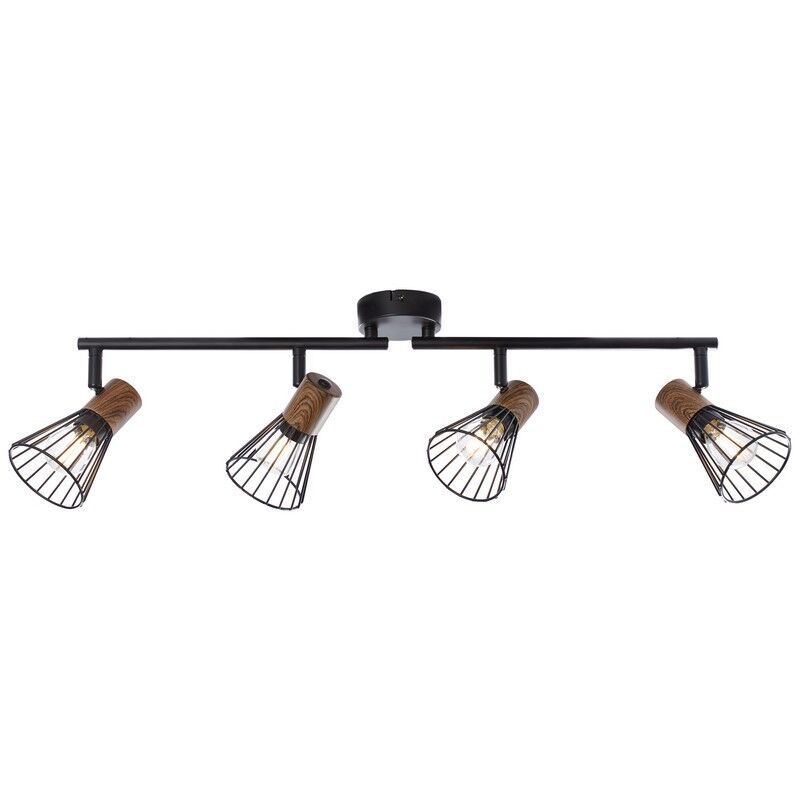 Moderne plafondlamp Floor, Donkerkleurig Hout, Mat Zwart Moderne plafondlamp Floor, Donkerkleurig Hout, Mat Zwart