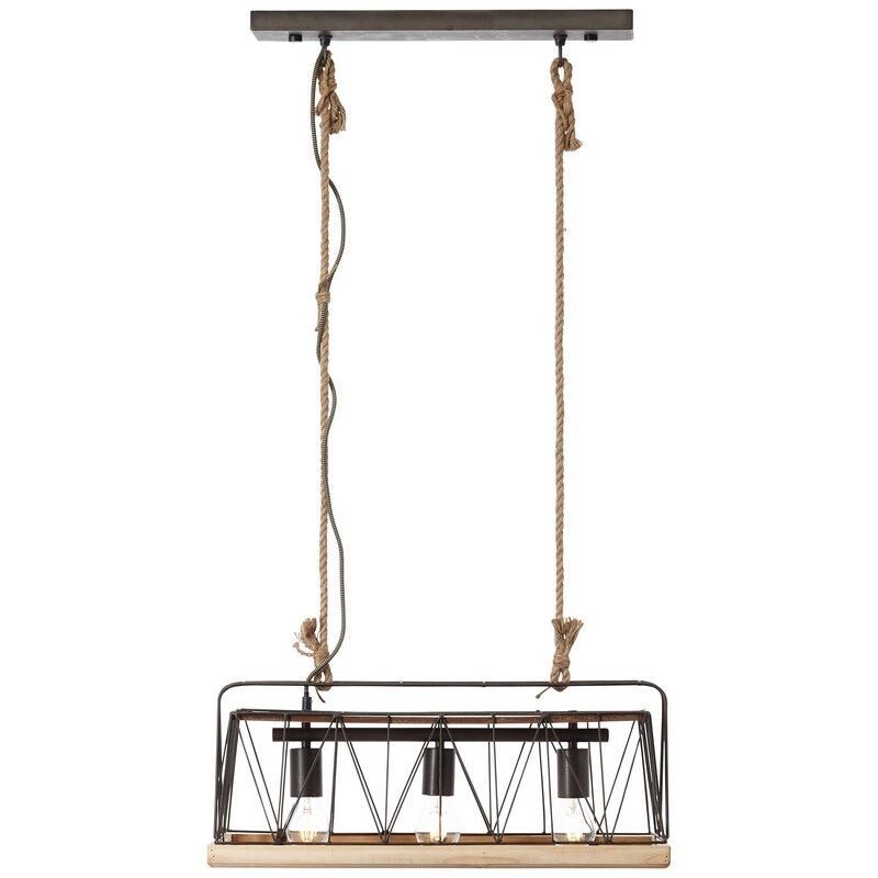 Moderne hanglamp Iris, Burned Steel, Hout Moderne hanglamp Iris, Burned Steel, Hout