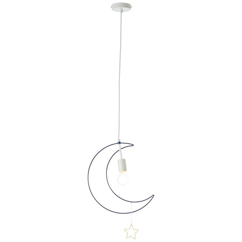 Blauwe kinder hanglamp Razia, Metaal