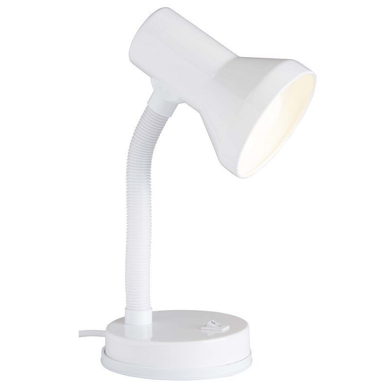 Kunststof bureaulamp wit, Loet, met schakelaar
