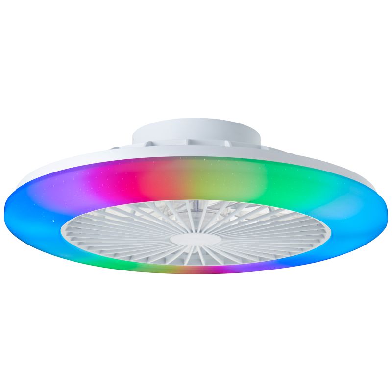 Moderne plafondventilator wit, Sofieke, 40W, RGBW LED, met afstandsbediening Moderne plafondventilator wit, Sofieke, 40W, RGBW LED, met afstandsbediening