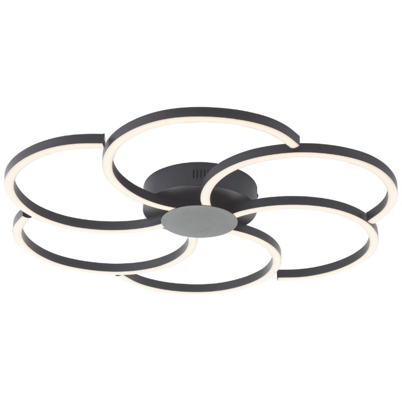 Design plafondlamp zwart, Somia, 32W, warm tot koud wit verstelbare LED, met afstandsbediening Design plafondlamp zwart, Somia, 32W, warm tot koud wit verstelbare LED, met afstandsbediening