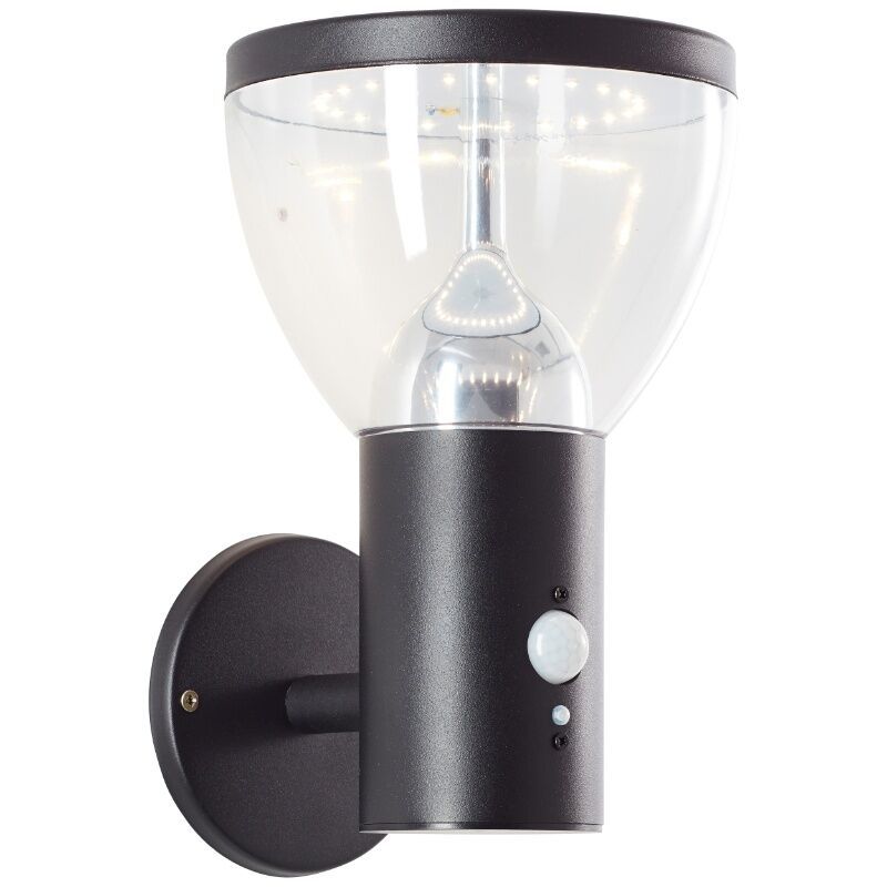 Moderne buiten wandlamp op zonne-energie zwart, Saar, 3W, 3000K LED, IP44