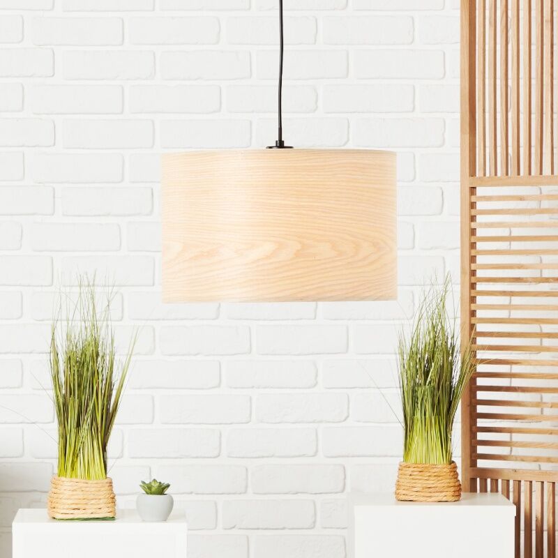 Houten hanglamp beige, Enna