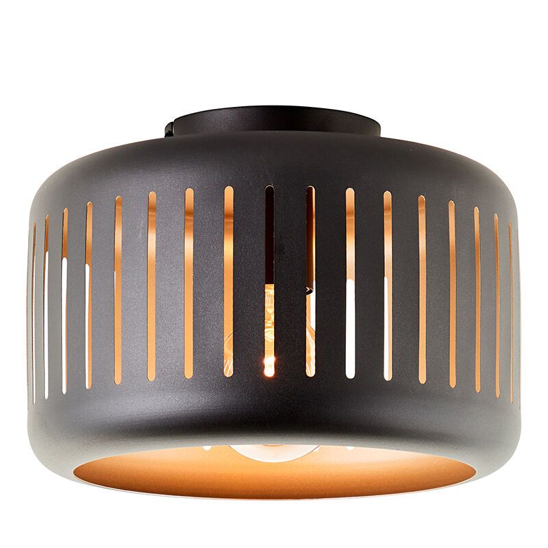 Industriële plafonnière zwart, Veronika