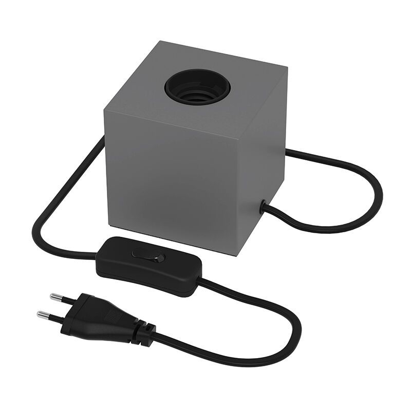 Kubus tafelarmatuur, grijs, E27 fitting