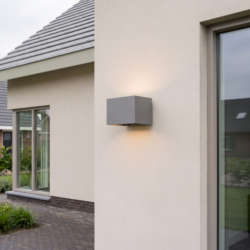 Antraciete up down wandlamp aluminium, Dion, 7W, 3000K LED, IP54