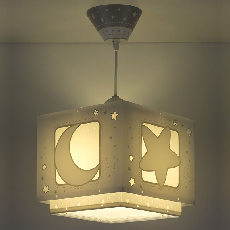 Grijze baby hanglamp Maan en sterren
