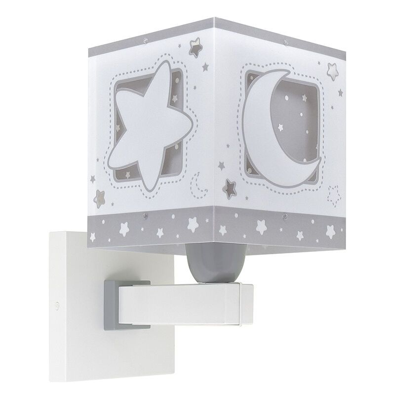 Grijze kinderkamer wandlamp, Maanlicht Grijze kinderkamer wandlamp, Maanlicht