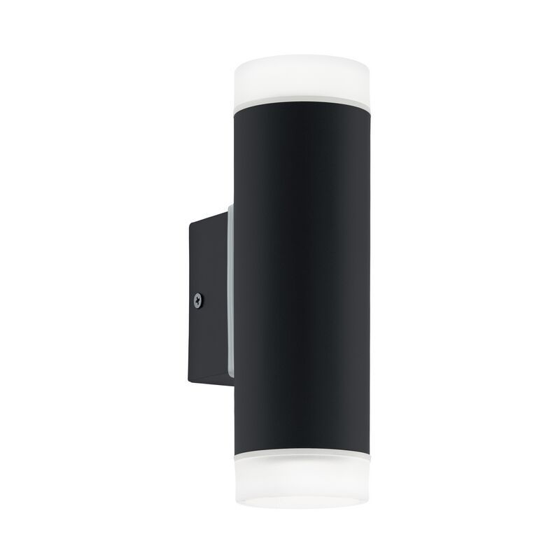 Zwarte moderne up down wandlamp staal, Marlies, IP44