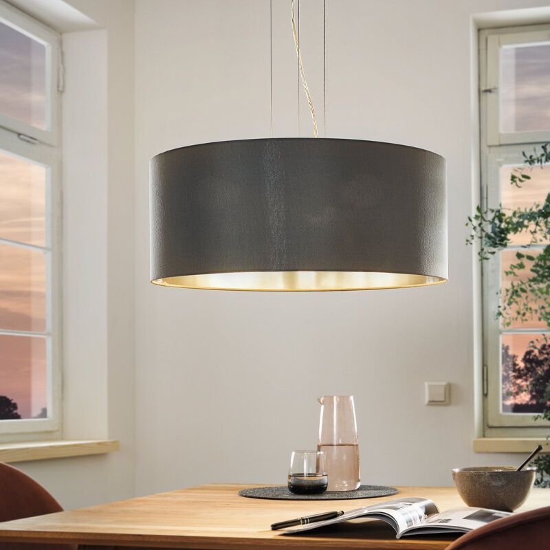 Grijze moderne hanglamp stof, Terme