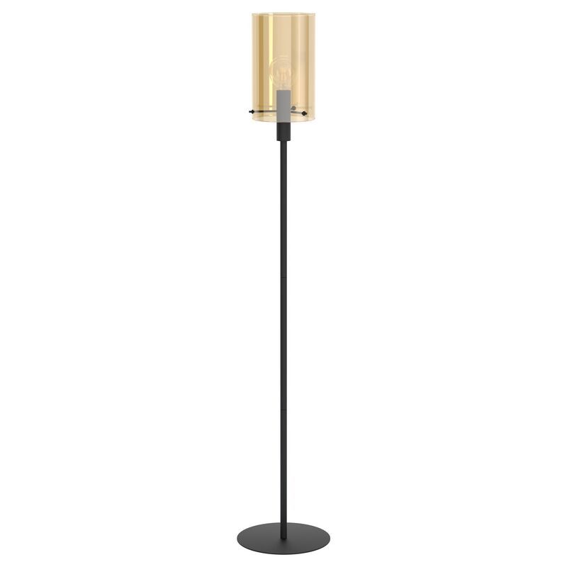 Zwarte moderne vloerlamp, Ritesh, staal Zwarte moderne vloerlamp, Ritesh, staal