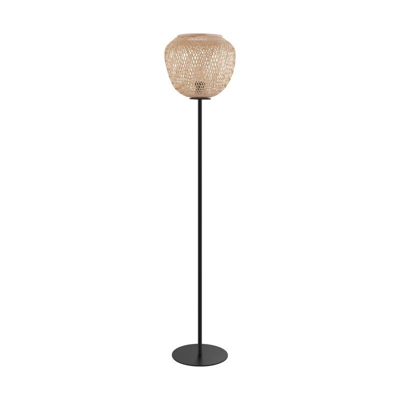 Zwarte landelijke vloerlamp, Nicole, staal