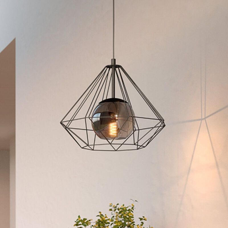 Zwarte industriële hanglamp staal, Yuen