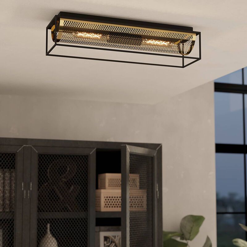 Zwarte industriële plafondlamp aluminium, Mauricio Zwarte industriële plafondlamp aluminium, Mauricio