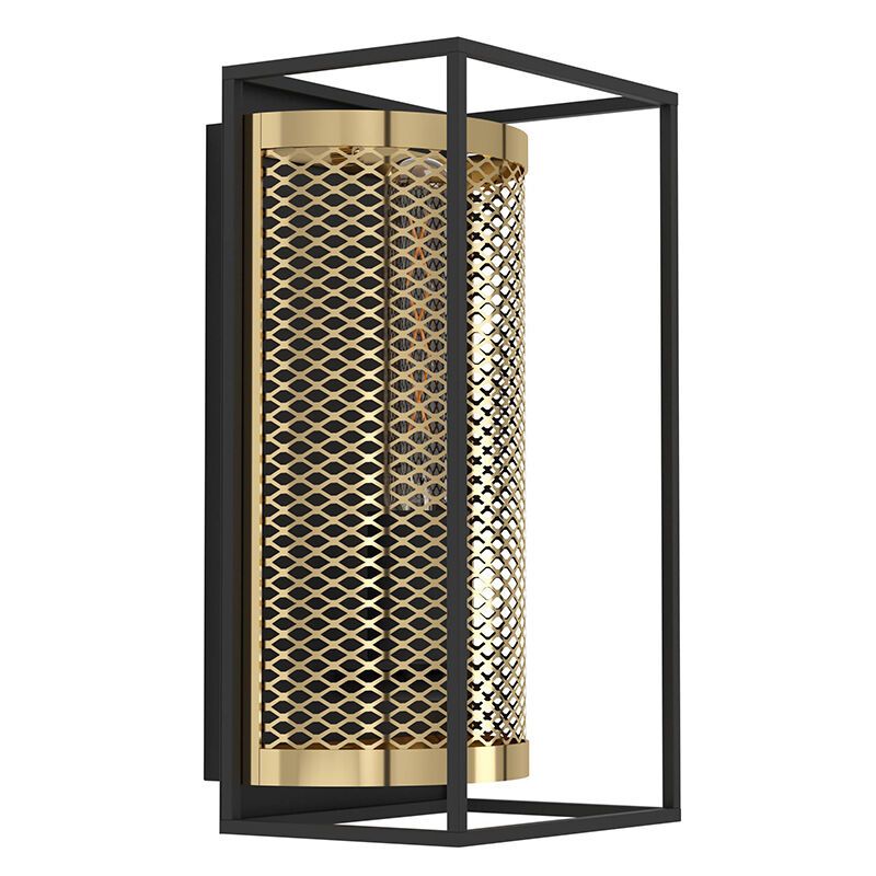 Zwarte industriële wandlamp aluminium, Mauricio