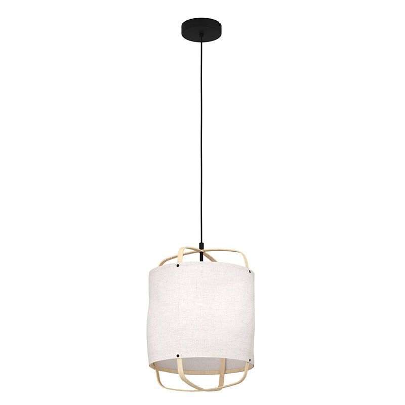Witte retro hanglamp stof, Rocco