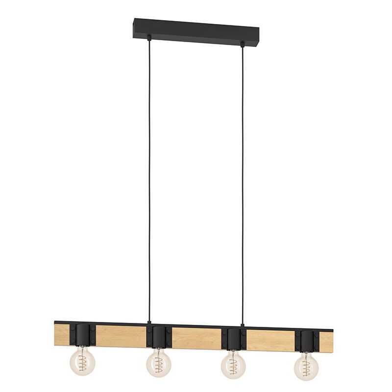 Bruine landelijke tafellamp hout, Angela