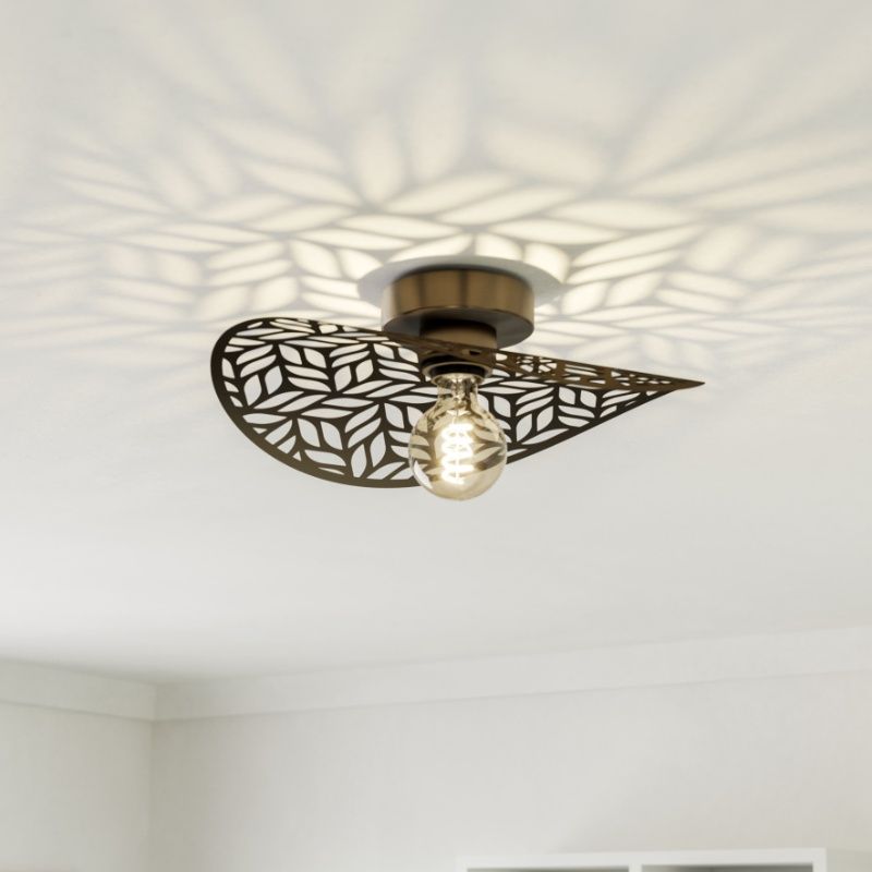Bronzen vintage plafondlamp staal, Suraj