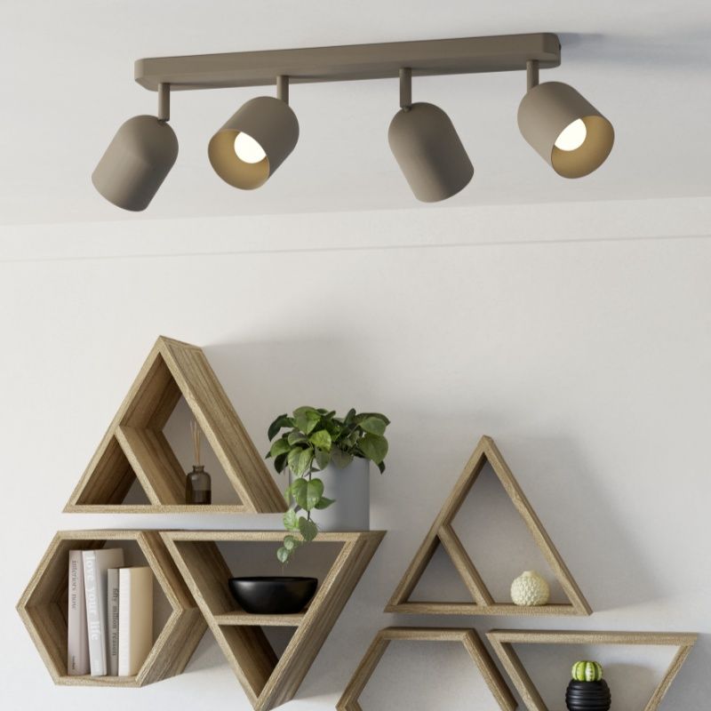 Bruine vintage plafondspot staal, Tjitte