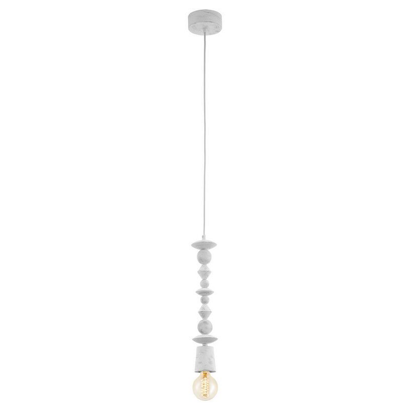 Houten hanglamp wit, Abel
